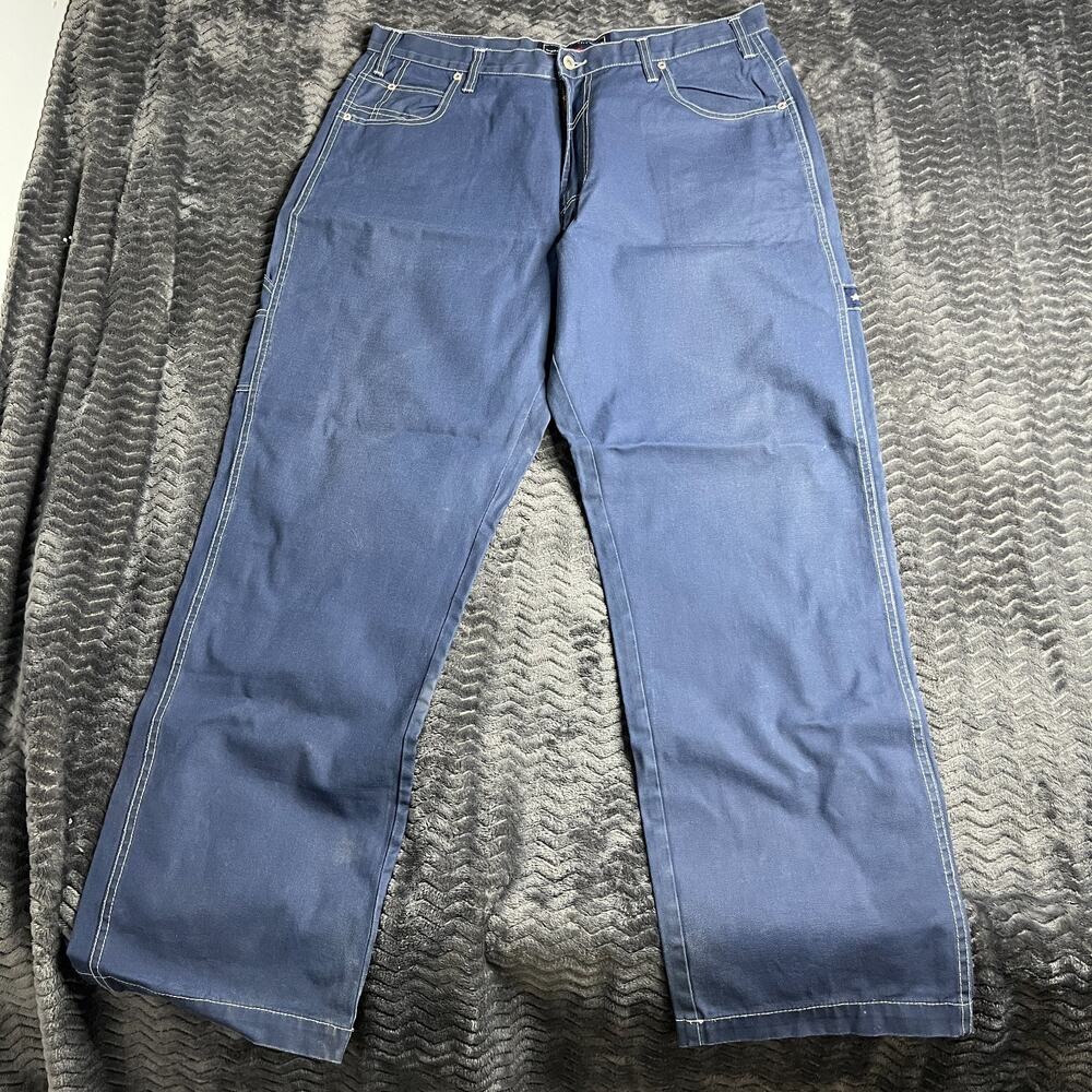 Vintage Phat Farm Blue Carpenter Baggy Jeans 38x34 Hip Hop Style